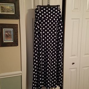 Navy polka dot skirt
